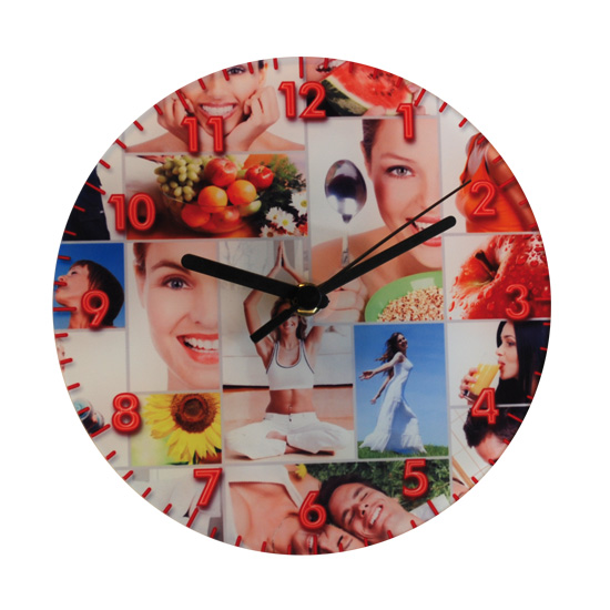 Orologio Vetro - Circolare 20x20-Orologio personalizzato con foto