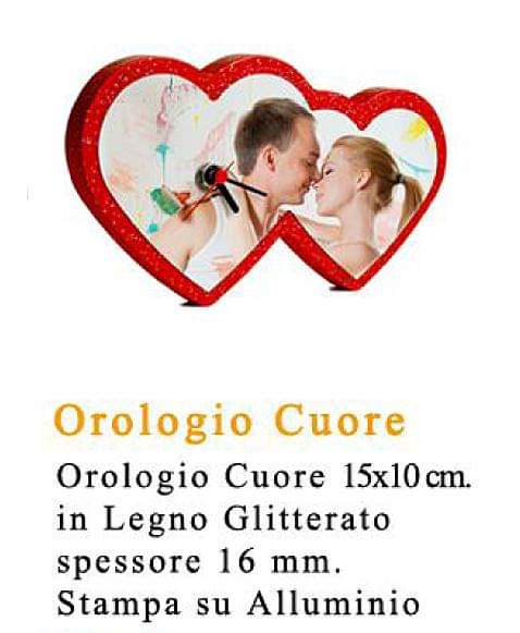 orologio-glitter-cuore-10x18-Orologio personalizzato con foto