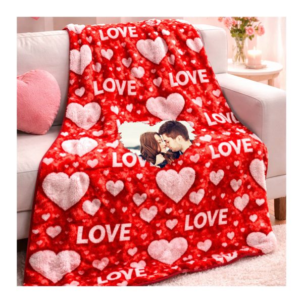 Plaid cuori cornice personalizzato
