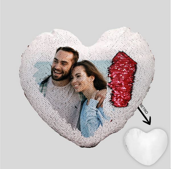 Cuscino Magico Personalizzato a Cuore Paillettes