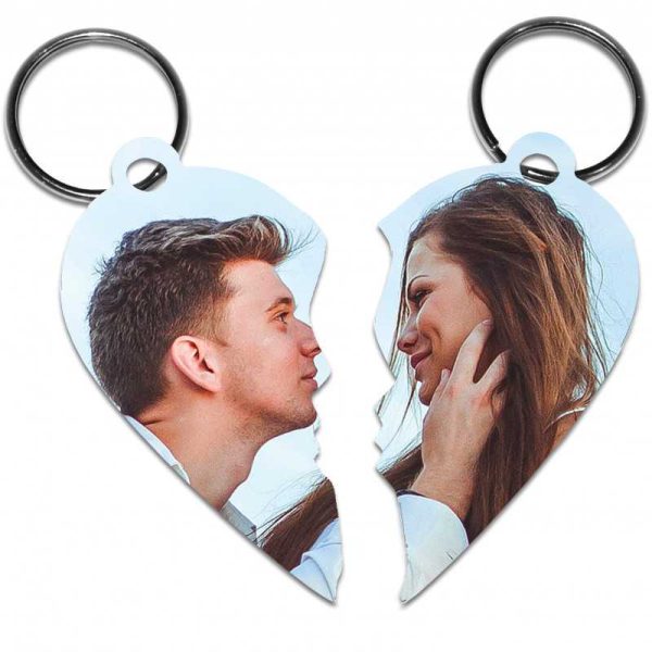 portachiavi personalizzato cuore spezzato lui e lei