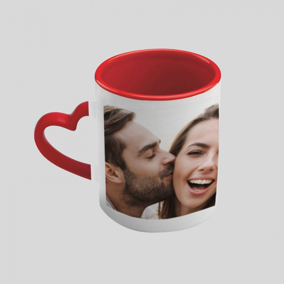 tazza con manico a forma di cuore