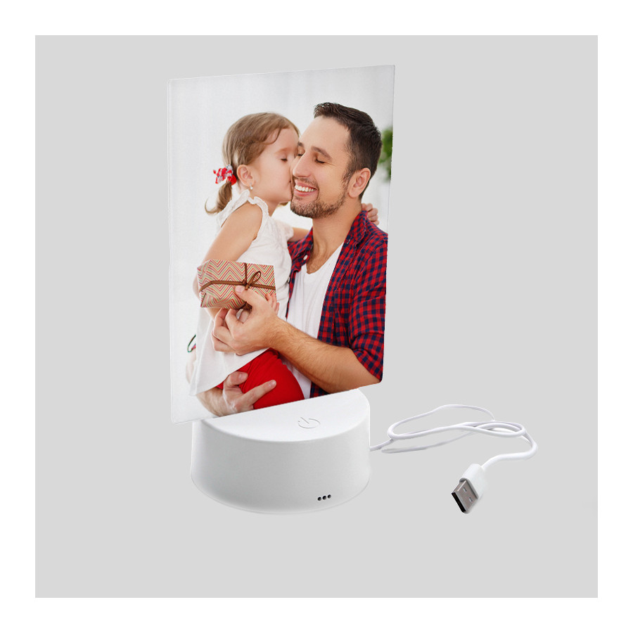 lampada led multicolor con plexy sublimatico 10x15 cm