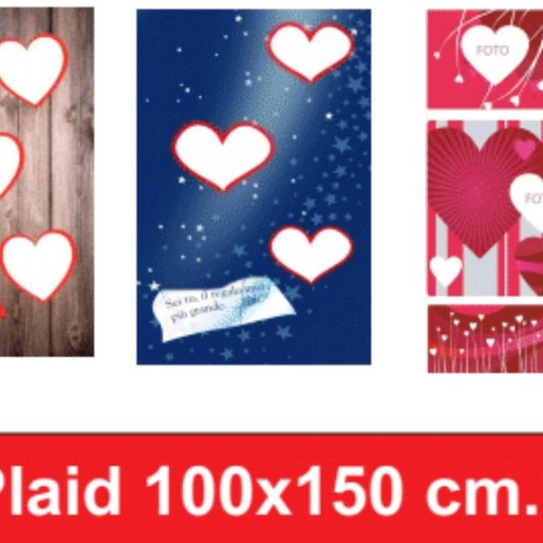 Plaid Poliestere Love Blu