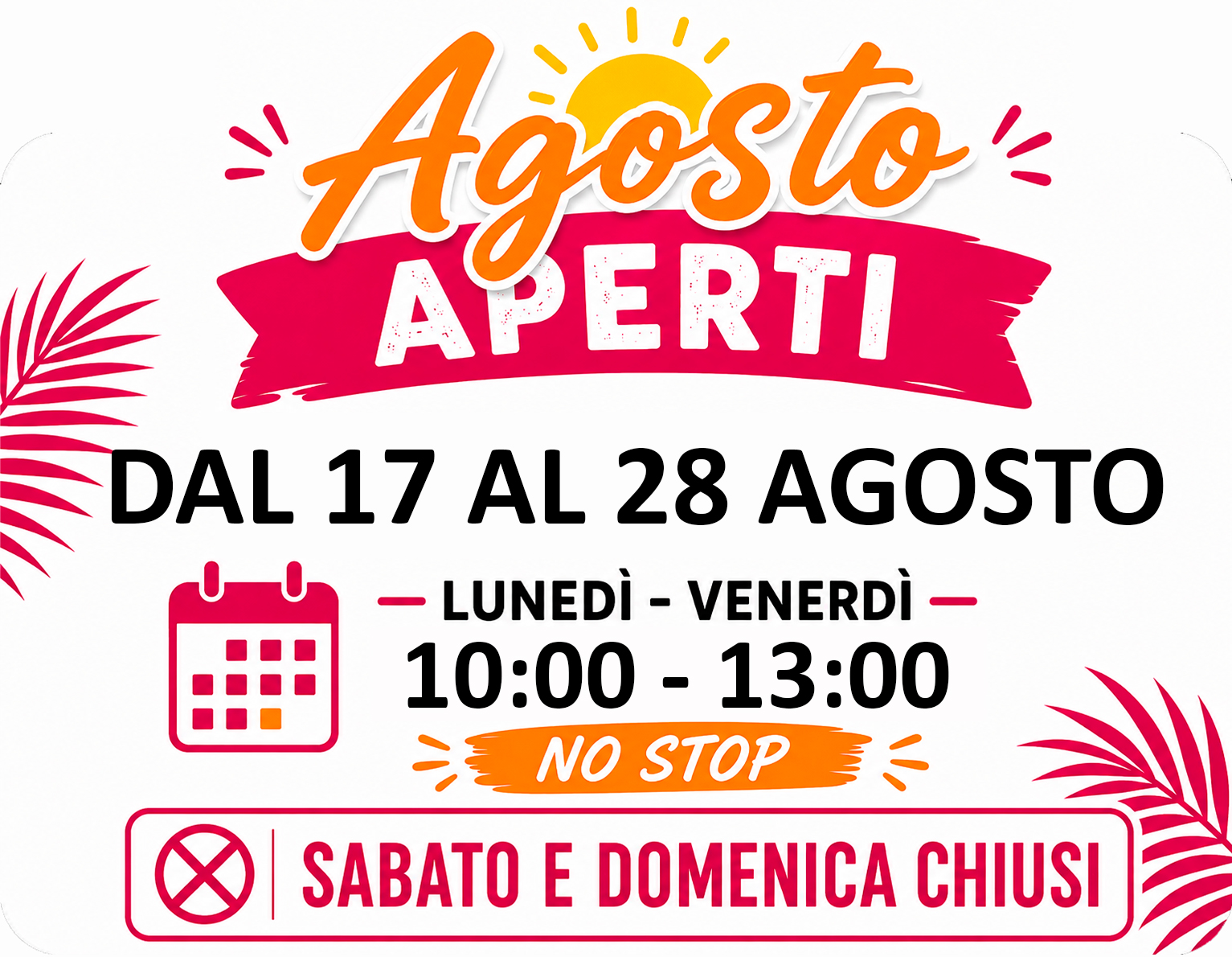 orari agosto